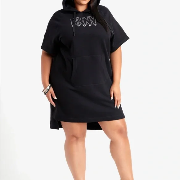 knee length dresses for ladies Oversized Flocked Logo Pullover Hoodie | Sweatshirt